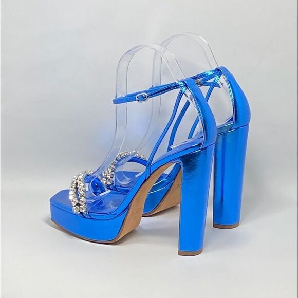 Alexandre Birman Lenny Metallic Leather Platform Sandals size 37 - Picture 7 of 12